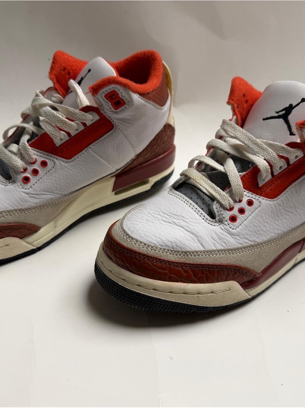 Nike Kids' Retro Sneakers in White, Red & Brown